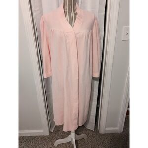 Vintage Vanity Fair Robe Pink  Snap Buttons  Large Cozy Grannycore Cottage